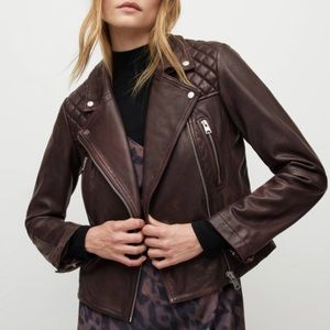 ALLSAINTS Oxblood Leather Jacket Size 4